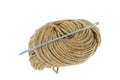 Hemp rope on a white background Royalty Free Stock Photo