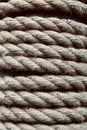 Hemp Sailing Rope Rolled on Bollard Royalty Free Stock Photo