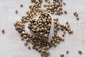 Hemp Seeds in a Heart Shape Royalty Free Stock Photo