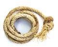 Hemp three strand rope coiled