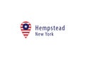 Hempstead New York location pin navigation symbol Royalty Free Stock Photo