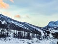 Hemsedal ski center senter in winter landscape, Viken, Norway Royalty Free Stock Photo