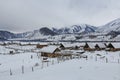 Hemu village at sunrise in Xinjiang, China, Kanas