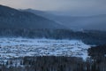 Hemu village at sunrise in Xinjiang, China, Kanas