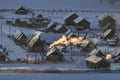 Hemu village at sunrise in Xinjiang, China, Kanas on winter