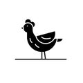 Hen black icon, vector sign on isolated background. Hen concept symbol, illustration Royalty Free Stock Photo