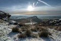 Hen Cloud. A rural Peak District winter landscape scene