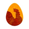 Hen egg. Chicken, or rooster. Vector illustration