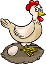 Hen farm animal cartoon illustration Royalty Free Stock Photo