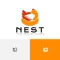 Hen Incubating Egg Chicken Nest Farm Logo