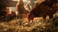 The Hen in a Nest.AI generated image Royalty Free Stock Photo