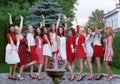 Hen party: white and red Royalty Free Stock Photo