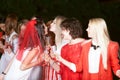 Hen party: white and red Royalty Free Stock Photo