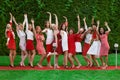 Hen party: white and red Royalty Free Stock Photo