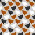 Hen pattern seamless. Chicken background. Farm bird texture