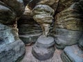 Hen`s Foot in the Errant Rocks of the Table Mountain National Park, Poland