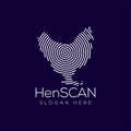 Hen Scan Technology Logo vector Element. Animal Technology Logo Template Royalty Free Stock Photo