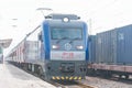 China Railways HXD3 electric locomotive in Lingbao Railway Station, Henan, China.