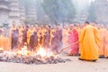Tomb Sweeping Ceremony in Talin (Buddhist Pagoda Forest), Shaolin Temple in Dengfeng, Henan, China.