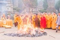 Tomb Sweeping Ceremony in Talin (Buddhist Pagoda Forest), Shaolin Temple in Dengfeng, Henan, China.