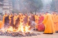 Tomb Sweeping Ceremony in Talin (Buddhist Pagoda Forest), Shaolin Temple in Dengfeng, Henan, China.