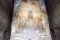 Budda Statues at Gongxian Grottoes. a famous historic site in Gongyi, Henan, China.