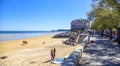 Hendaye beach, a the charming seaside resort in France. Royalty Free Stock Photo