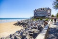 Hendaye beach, Pyrenees-Atlantiques southwestern France. Royalty Free Stock Photo