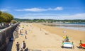 Hendaye beach on Southwestern France near the Spanish border. Royalty Free Stock Photo