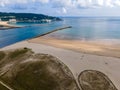 Hendaye, France - The beach and the mouth of Bidasoa River Royalty Free Stock Photo