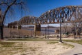 Henderson Railroad Bridge - Ohio River, Kentucky & Indiana Royalty Free Stock Photo