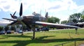 Historic aircraft on display at the main entrance of London R.A.F. Museum