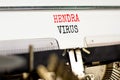 Hendra virus symbol. Concept words Hendra virus typed on white paper on old retro typewriter. Beautiful white background. Medical Royalty Free Stock Photo