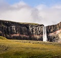 hengifoss waterfall, iceland Royalty Free Stock Photo
