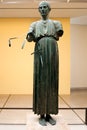 Heniokhos charioteer at the archaeological museum of Delphi, Greece