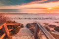 Henley Beach boardwalk at sunset Royalty Free Stock Photo