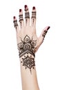 Henna being applied to hand Royalty Free Stock Photo