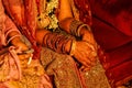 Henna on brides hands Royalty Free Stock Photo