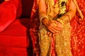 Henna on brides hands Royalty Free Stock Photo