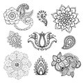 Henna doodle vector elements