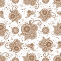 Henna elements with dots seamless pattern