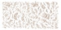 Henna floral tattoo doodle vector elements on white background Royalty Free Stock Photo