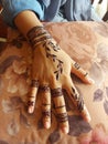 Henna fun leaf hand beauty art