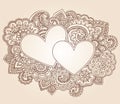 Henna Hearts Valentine's Day Vector