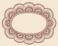 Henna Lace Doily Paisley Doodle Frame Design Royalty Free Stock Photo