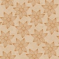 Henna Mehendy Tattoo Seamless Pattern on a brown background