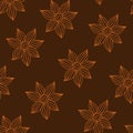 Henna Mehendy Tattoo Seamless Pattern on a brown background