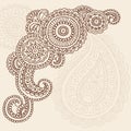 Henna Mehndi Doodle Vector Abstract Design