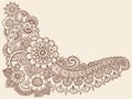 Henna Mehndi Doodle Vector Design Elements Royalty Free Stock Photo