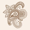 Henna Mehndi Doodles Abstract Floral Paisley Design Elements, Ma